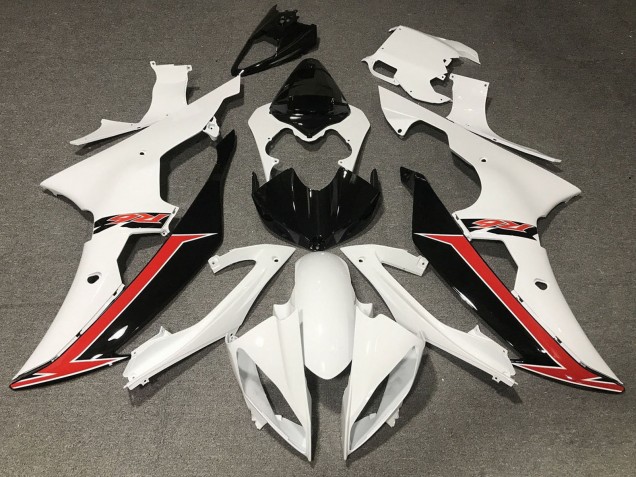 Carenagem Moto Yamaha YZF R6 2008-2016 - Branco Vermelho Preto Brilhante