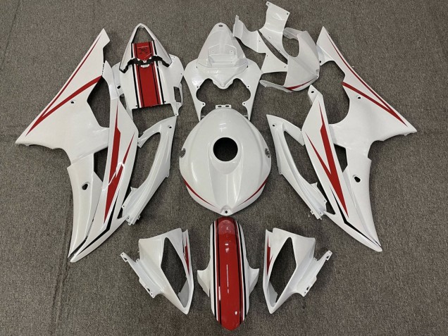 Carenagem Moto Yamaha YZF R6 2008-2016 - Branco Pérola Vermelho