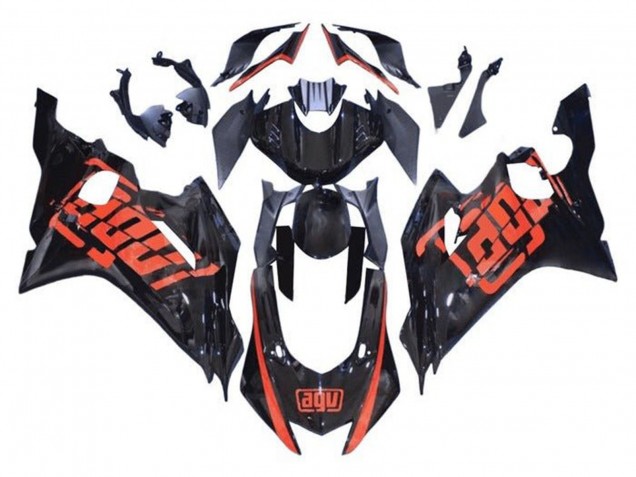 Carenagens Moto Yamaha YZF R6 2017-2023 - Preto Brilhante Vermelho AGV