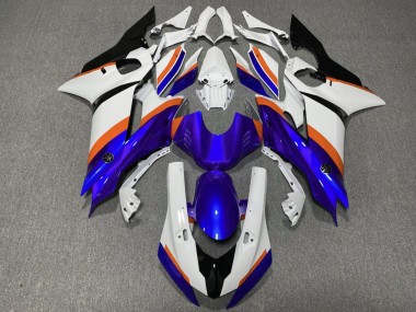Carenagens Moto Yamaha YZF R6 2017-2023 - Branco Azul Laranja