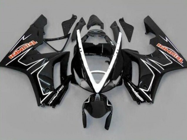 Carenagens Moto Triumph Daytona 675 Triple 2006-2008 - Preto Brilhante Branco Listra
