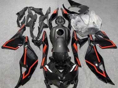 Carenagens Moto Kawasaki ZX4R ZX-4RR 2019-2025 - Falso Fibra de Carbono Preto Vermelho
