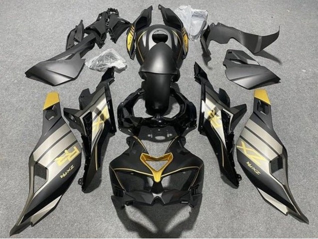 Carenagens Moto Kawasaki ZX4R ZX-4RR 2019-2025 - Preto Fosco Preto Brilhante Cinzento Ouro