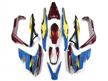 Carenagens Moto Honda ADV150 2018-2021 - Azul Amarelo Vermelho