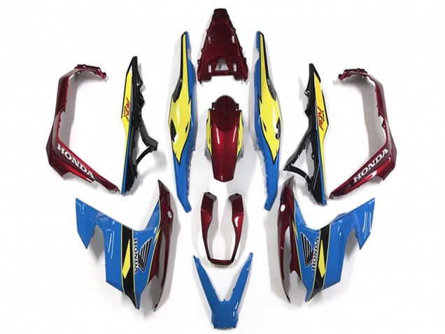 Carenagens Moto Honda ADV150 2018-2021 - Azul Amarelo Vermelho
