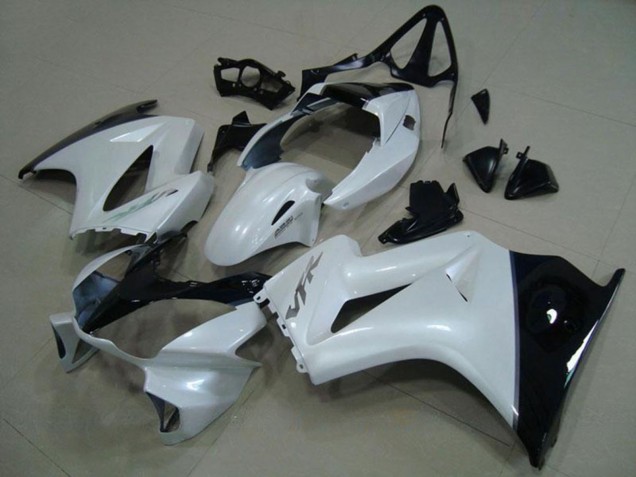 Carenagens Moto Honda VFR 800 2002-2013 - Branco Preto Brilhante Prata Decal