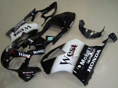 Carenagens Moto Honda VTR1000 2000-2006 - Preto Brilhante Branco West