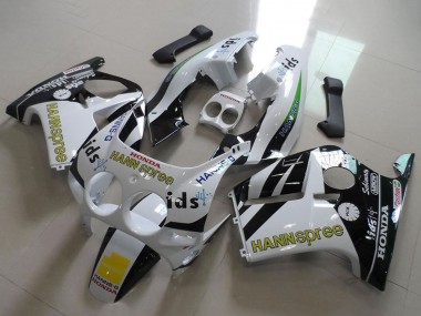 Carenagens Moto Honda CBR250RR MC19 1988-1989 - Branco Amarelo Preto Brilhante Hannspree