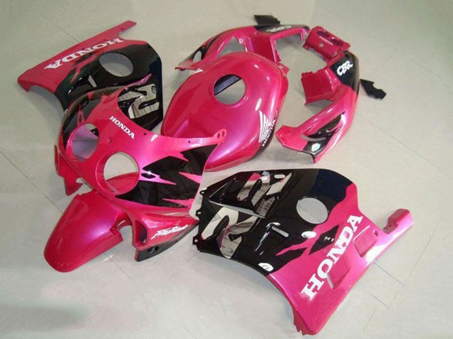Carenagem Moto Honda CBR250RR MC22 1990-1998 - Rosa Preto Brilhante