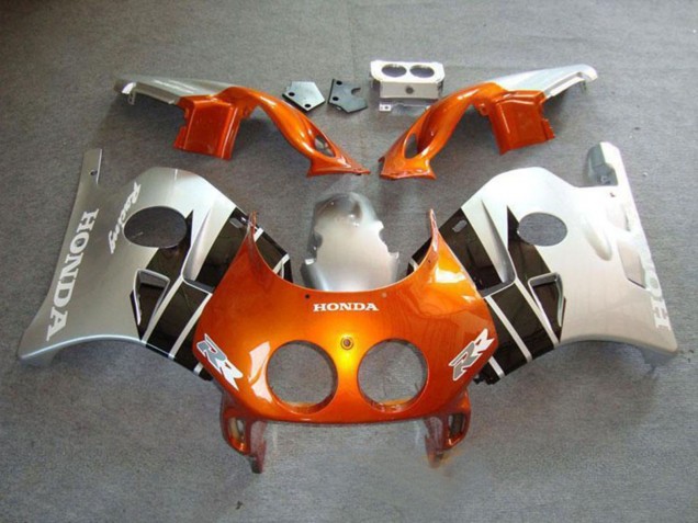 Carenagens Moto Honda CBR250RR MC22 1990-1998 - Prata Laranja Preto Brilhante