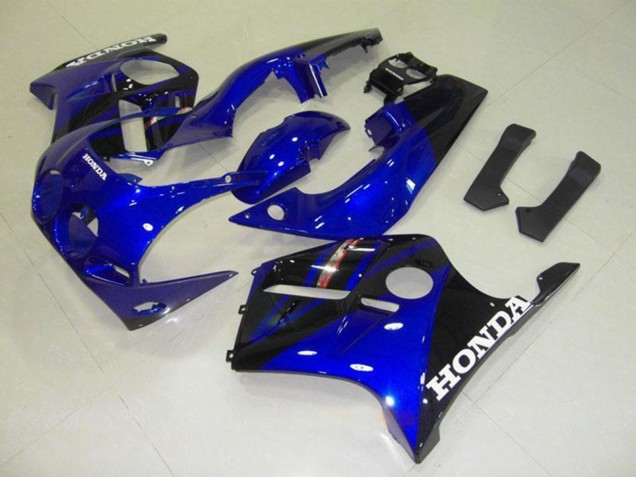 Carenagens Moto Honda CBR250RR MC22 1990-1998 - Azul Preto Brilhante Branco Decal