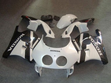 Kits Carenagem Moto Honda CBR250RR MC22 1990-1998 - Branco Preto Brilhante