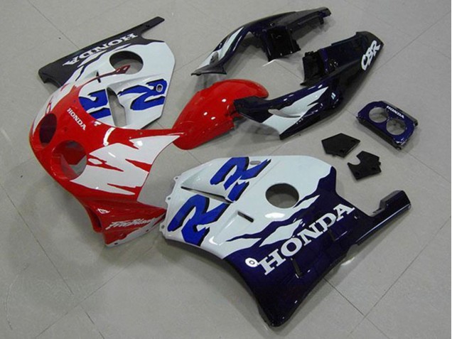 Carenagens Moto Honda CBR250RR MC22 1990-1998 - Branco Vermelho Preto Brilhante