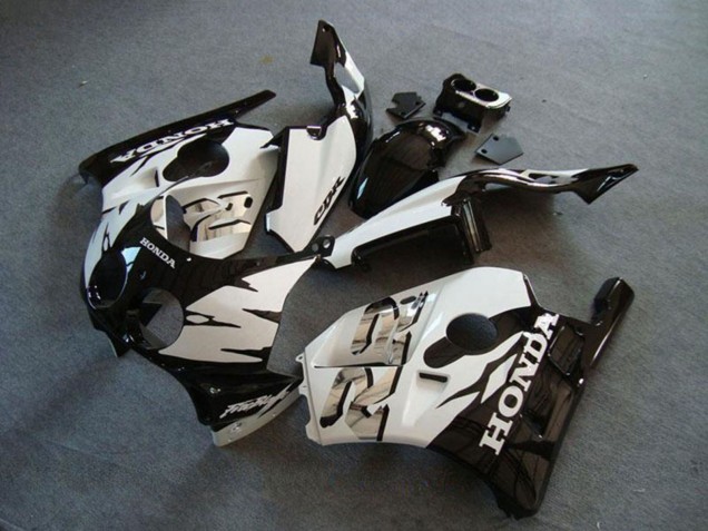 Carenagem Moto Honda CBR250RR MC22 1990-1998 - Branco Preto Brilhante
