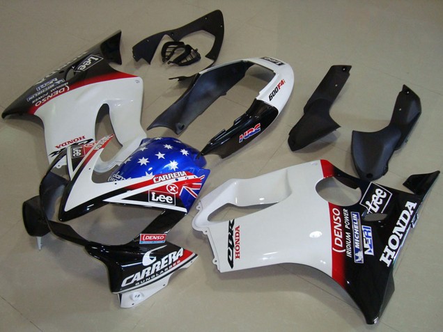 Carenagens Moto Honda CBR600 F4i 2004-2007 - Branco Vermelho Azul Preto Brilhante Estrela Lee Carrera