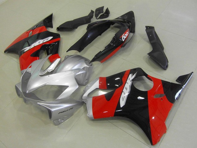 Carenagens Moto Honda CBR600 F4i 2004-2007 - Prata Vermelho Preto Brilhante