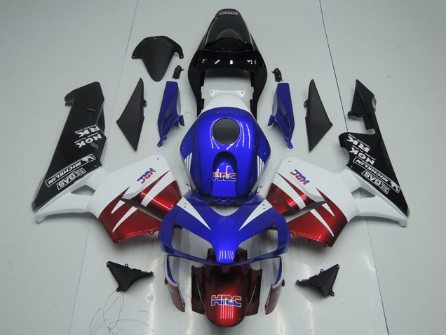 Carenagens Moto Honda CBR600RR 2003-2004 - Branco Vermelho Azul Preto Brilhante HRC