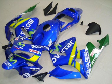 Carenagem Moto Honda CBR600RR 2003-2004 - Azul Amarelo Verde MoviStar