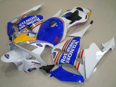Carenagens Moto Honda CBR600RR 2003-2004 - Branco Azul Amarelo Rothmans