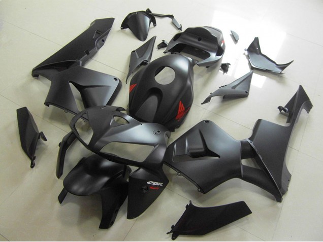 Carenagens Moto Honda CBR600RR 2005-2006 - Preto Fosco Vermelho Decal