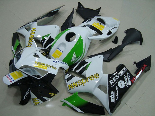 Carenagens Moto Honda CBR600RR 2005-2006 - Branco Verde Amarelo Preto Brilhante Hannspree