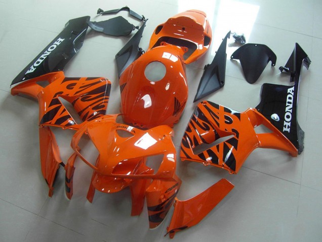 Carenagens Moto Honda CBR600RR 2005-2006 - Laranja Preto Chama