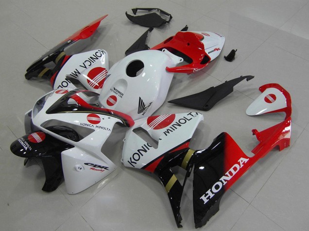 Carenagens Moto Honda CBR600RR 2005-2006 - Branco Vermelho Preto Brilhante Konica Minolta
