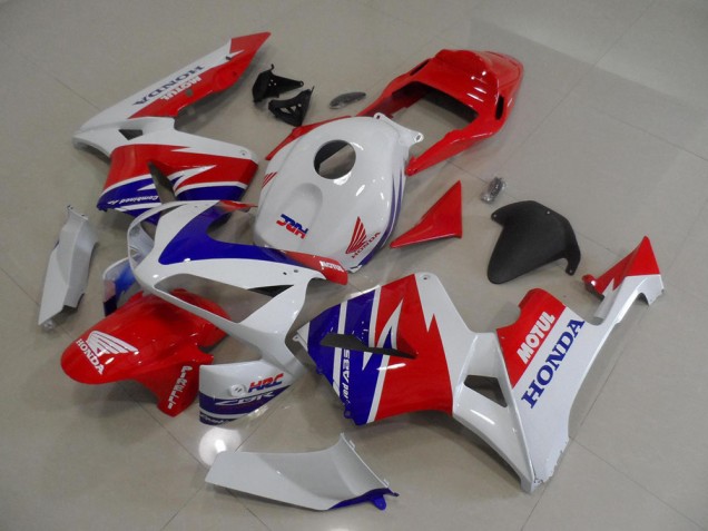 Carenagens Moto Honda CBR600RR 2005-2006 - Branco Vermelho Azul Motul HRC