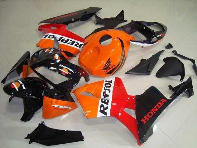 Kits Carenagem Moto Honda CBR600RR 2005-2006 - Laranja Branco Vermelho Preto Brilhante Repsol