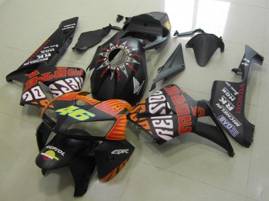 Carenagens Moto Honda CBR600RR 2005-2006 - Preto Fosco Laranja Amarelo Rossi 46