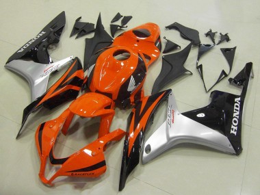 Carenagem Moto Honda CBR600RR 2007-2008 - Prata Laranja Preto Brilhante
