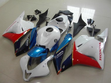 Carenagem Moto Honda CBR600RR 2009-2012 - Branco Azul Vermelho Preto Brilhante