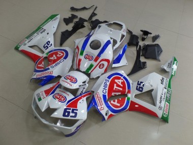 Carenagens Moto Honda CBR600RR 2013-2026 - Branco Vermelho Azul Pata 65