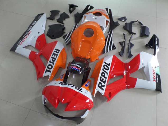 Kits Carenagem Moto Honda CBR600RR 2013-2026 - Laranja Branco Vermelho Preto Brilhante Repsol