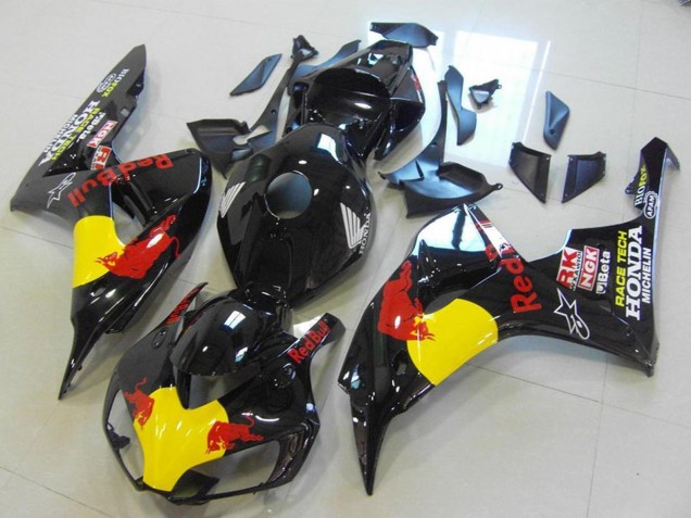 Carenagens Moto Honda CBR1000RR 2006-2007 - Preto Brilhante Amarelo Red Bull