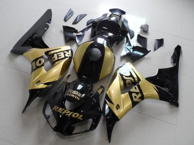 Carenagens Moto Honda CBR1000RR 2006-2007 - Preto Brilhante Ouro Repsol