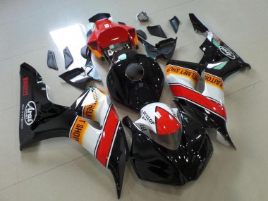 Carenagens Moto Honda CBR1000RR 2006-2007 - Vermelho Branco Laranja Preto Brilhante Corrida