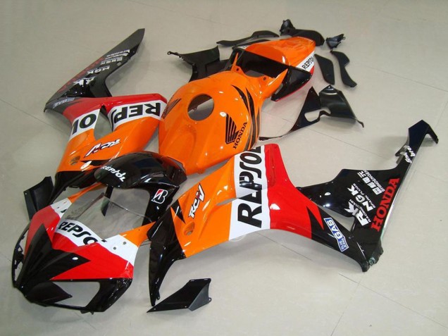 Carenagens Moto Honda CBR1000RR 2006-2007 - Laranja Branco Vermelho Preto Brilhante New Repsol