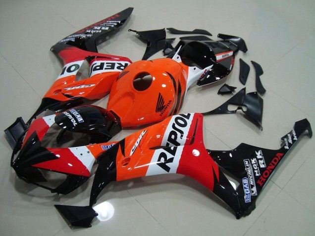Kits Carenagem Moto Honda CBR1000RR 2006-2007 - Laranja Branco Vermelho Preto Brilhante Repsol