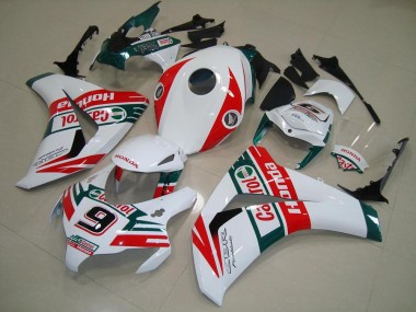Carenagens Moto Honda CBR1000RR 2008-2011 - Branco Vermelho Verde Escuro Castrol No 9