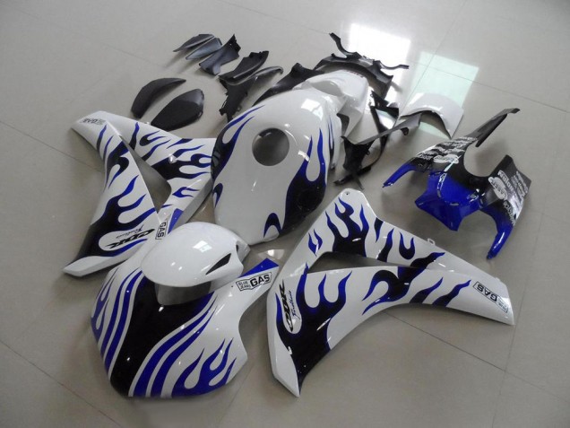 Carenagens Moto Honda CBR1000RR 2008-2011 - Branco Azul Chama Corrida