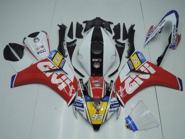 Carenagens Moto Honda CBR1000RR 2008-2011 - Branco Vermelho Amarelo Preto Givi 93