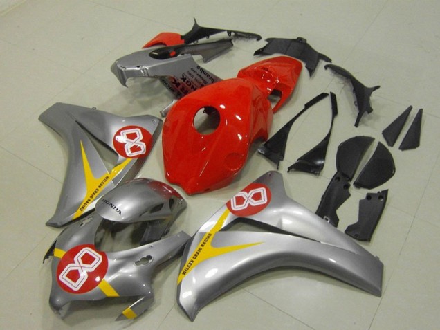 Carenagens Moto Honda CBR1000RR 2008-2011 - Prata Vermelho Amarelo 8