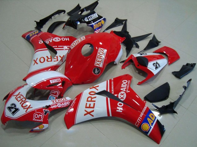 Carenagens Moto Honda CBR1000RR 2008-2011 - Branco Vermelho Xerox 21