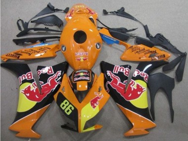 Carenagens Moto Honda CBR1000RR 2012-2016 - Laranja Amarelo Preto Brilhante Red Bull 86