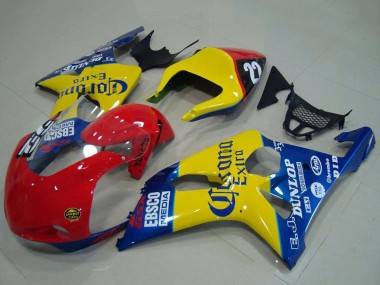 Carenagens Moto Suzuki GSXR 1000 2000-2002 - Amarelo Vermelho Azul Corona Corrida