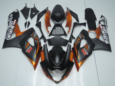 Carenagem Moto Suzuki GSXR 1000 2005-2006 - Preto Fosco Laranja