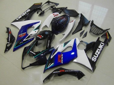 Carenagens Moto Suzuki GSXR 1000 2005-2006 - Branco Azul Preto Brilhante