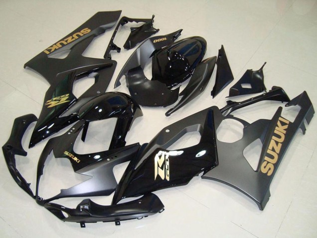 Carenagens Moto Suzuki GSXR 1000 2005-2006 - Preto Brilhante Preto Fosco Ouro Decal