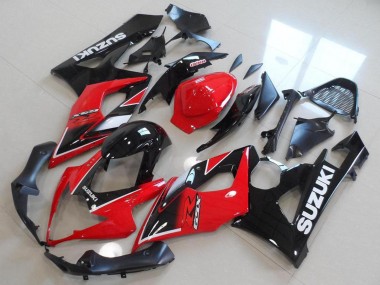 Carenagens Moto Suzuki GSXR 1000 2005-2006 - Vermelho Preto Brilhante OEM Estilo